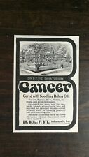 Vintage 1903 Dr B.F. Bye Sanatorium Cancer Original Ad 721 picture