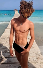 Shirtless Male Shaggy Hair Lean Beach Body Blond Hunk Beefcake PHOTO 4X6 H496 picture