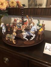 Franklin Mint THE TREASURY OF CAROUSEL ART 12 Animals Horses & Turn Table picture