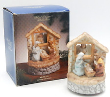 Vtg Summit Ceramic Musical Nativity Rotates W/Box Plays Little Town of Bethlehem picture