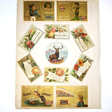 x20 LOT c1880s Beautiful Victorian Trade Card Scrapbook Page N.Y. Advertising 3X picture