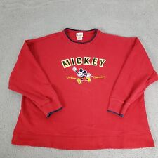 VINTAGE Disney Sweatshirt Womens 3XL Red Mickey Mouse Womens Sweater XXXL Fleece picture