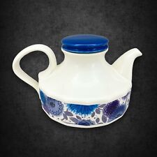 McCoy Pottery Ceramic Teapot 1960s Vintage MCM Purple & Blue Daisy Flowers picture