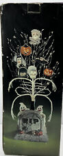 Vintage Halloween Fiber Optic Tree with Adapter Original Box 18” RIP Ghost 👻 picture