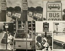 LG17-116 1970-1990s MISC FLORIDA BUS STOPS PHOTO LOT 14 pc Vtg B&w Orig + Wire picture