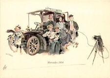 Vintage postcard featuring Mercedes 1904, oldest car manufacturer. picture