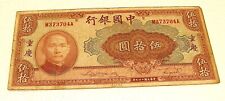 China---1940 50 Yuan Bank of China Note--SIGNEd Major US Army 1945 Short Snorter picture