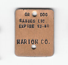 1980 MARION COUNTY OREGON RABIES DOG LICENSE TAG WITH NO NUMBER picture
