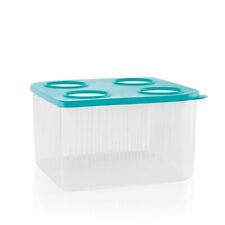 Tupperware Fresh N Cool XL Square Modular Fridge Container 22 Cups Blue picture