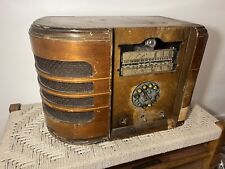 🍊Vintage 1937 Silvertone Tube Radio Ingraham Cabinet | Model 4669 POWERS ON picture