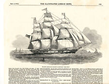 VINTAGE NEWSPAPER - PACKET SHIP BEN NEVIS  ILLUSTRATED LONDON NEWS 1852 picture
