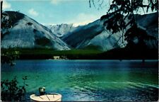  Muncho Lake Trout Boat & Motor Alaska Hwy Rockies BC Canada Chrome Postcard UNP picture