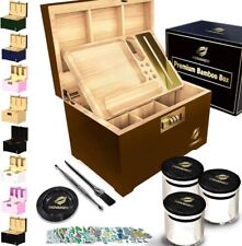 Premium Large Bamboo Storage Box with Combination Lock picture