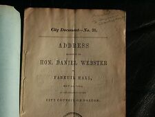 1852 RARE Pamphlet Daniel WEBSTER Boston Faneuil Hall  picture