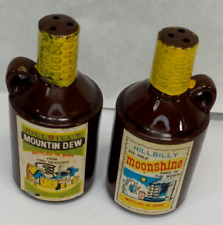 Vintage Set Of 2 Mountain Dew & Moonshine Hillbilly Salt and Pepper Shakers - 4