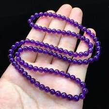 6mm Natural Amethyst Quartz Purple  BeadsThree Laps  Bracelet picture