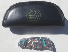 Franklin Mint Native American Thunderbird pocket knife Turquoise picture