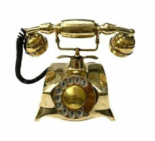 Antique Shine Finished Brass Rotary Dial Working Telephone Decor Beautiful gift picture