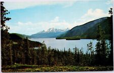 Postcard Muncho Lake Alaska Highway Scenic Nature View Water Mountain Canada    picture