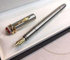 Luxury Snake Series Steel Color + Gold Clip Medium nib Fountain Pen NO BOX picture