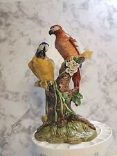 Vintage Porcelain Macaw Parrots Figurine Taiwan picture