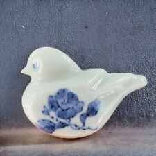 Vintage 1970s Fitz and Floyd Bird Duck Figurine Painted Blue Flowers Decor VTG picture