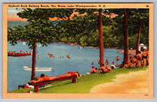 Endicott Rock Bathing Beach-The Weirs-Lake Winnipesaukee NH VTG Postcard picture