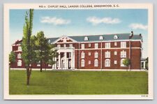 Chipley Hall Lander College Greenwood SC Linen Postcard No 4349 picture