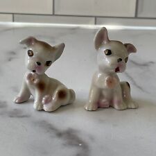 Vintage Porcelain Sitting Puppy Dogs Figurines Made in Japan 2