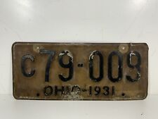 Vintage 1931 Ohio License Plate ~ 