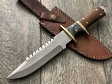 Custom Handmade D2 Steel Hunting Bowie Knife with Leather Sheath picture