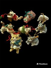 Lot Of 8 Vintage Miniature Cat Ornaments picture