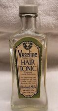 OLD VASELINE HAIR TONIC GLASS BOTTLE W ORIGINAL LABELS BARBER SHOP ADVERTISING picture