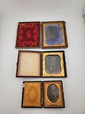 Lot of 3 Late 19th Century Antique Ambrotype Daguerreotype Tintype Portraits. picture