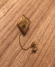  Vtg 10k Gold Filled 4H Junior Leadership Pin “3” Farming Chain picture