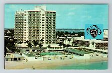 Miami Beach FL-Florida, The Sea View On The Beach  Vintage Souvenir Postcard picture