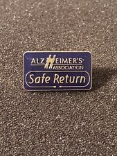 Vintage Gold Tone And Blue Alzheimer’s Association Safe Return Lapel Pin Pinback picture