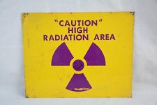 VTG 1960s CAUTION HIGH RADIATION AREA SIGN ATOMIC BOMB ARMY MISSILE BASE P X-RAY picture
