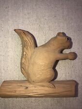 Squirrel Figurine Natural Wood Carved Crafts Decor picture