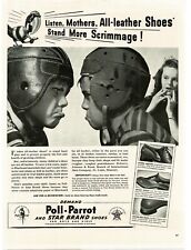 1941 POLL-PARROT Shoes for children Playing football Vintage Print Ad STAR BRAND picture