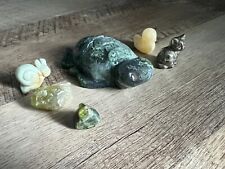 Crystal Wholesale Lot 6 PCs Natural Moss Agate Turtle Pyrite Cat Healing Energy picture