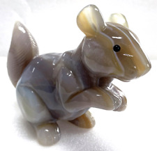 NICE 5.5'' Long Natural Agate Crystal Carved Squirrel skul , Crystal Healing picture