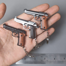 Metal Gun Keychain,Mini 1:4 Scale Beretta 92f Keychain Pistol Keychain for Him picture