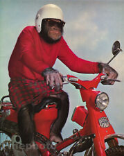 1950s Vintage MONKEY HUMOR Chimpanzee Riding SCOOTER Moto Helmet Photo Art 12x16 picture
