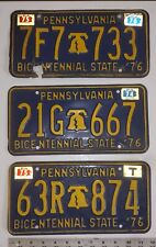 Lot Of 3 Vintage 1975-'76 Bicentennial State License Plates picture