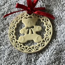Vintage Lenox Yuletide Porcelain Teddy Bear Christmas Ornament in box picture