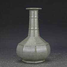Song Porcelain Guan Kiln Lavender Grey Glaze Eight Sides Flower Vase 10