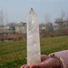 1.96lb Natural Clear Quartz Obelisk Energy Cystal Point Wand Tower Reiki Healing picture