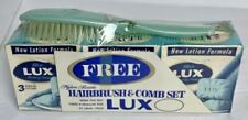 VTG BLUE LUX BEAUTY SOAP & Blue Pearlescent Nylon Bristled Hairbrush & Comb NOS picture