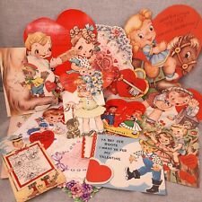 1950s Valentine's Day Card Lot, Used, To Little Girl, Cut Outs, Mechanical, Cute picture